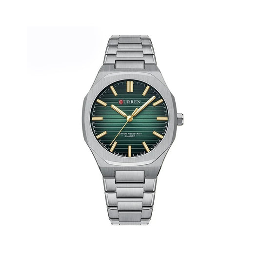 CURREN 8456 Luxury Brand Watch for Men - Silver & Green
