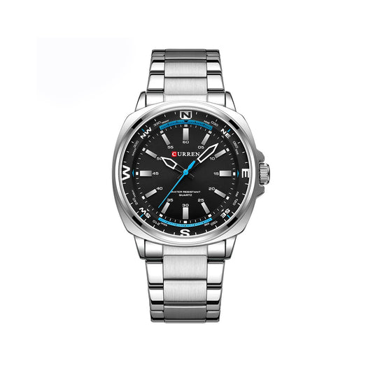 CURREN 8455 Luxury Brand Watch for Men - Silver & Black