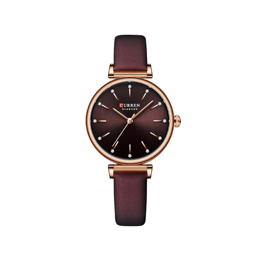 Curren 9081 Belt Wristwatches for Women - Dark Maroon