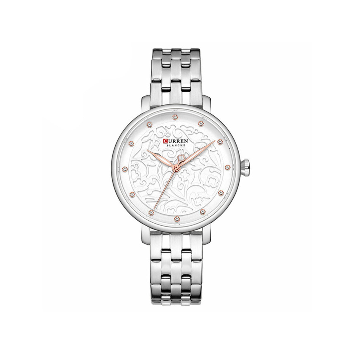Curren C9046L Stainless Steel Analog Watch for Women - Silver