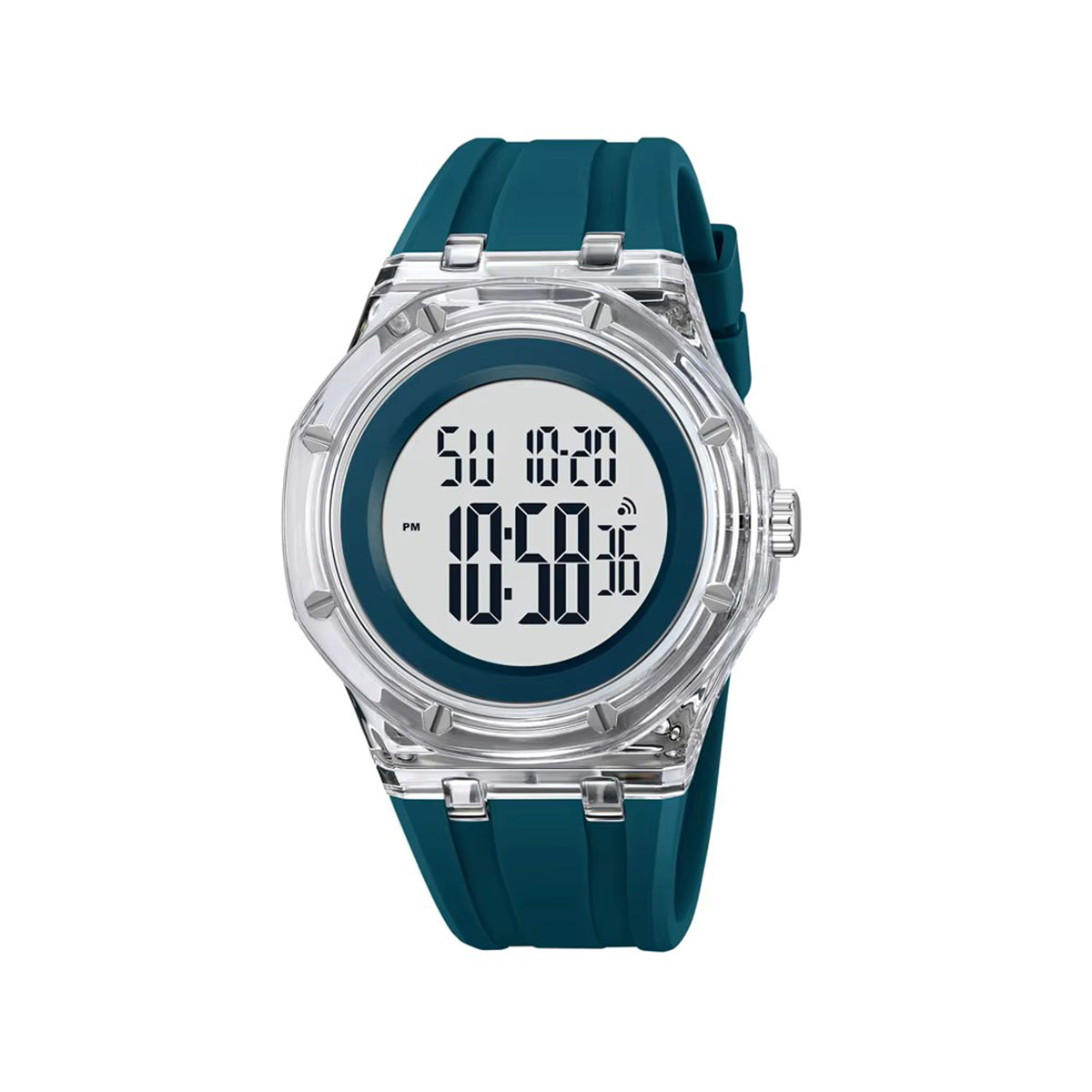 SKMEI 2489 Digital Watch Activity Silicone Strap Water Resist Chrono Calendar Sports Watch- Blue