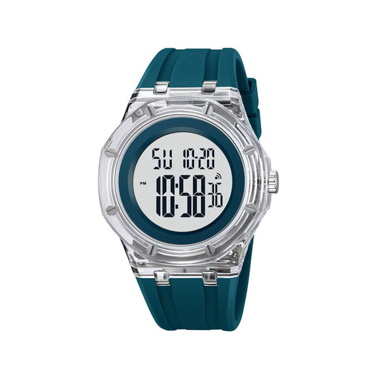 SKMEI 2489 Digital Watch Activity Silicone Strap Water Resist Chrono Calendar Sports Watch- Blue