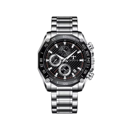 Trsoye 6617 Quartz Watch for Men - Silver & Black