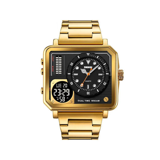 SKMEI 2025 Analog/Digital Watch For Men - Golden