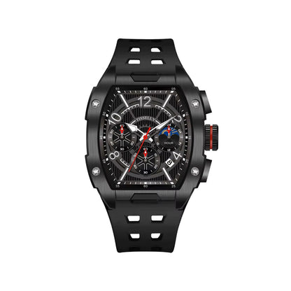 Tisselly 6623 Rubber Belt Watch for Men - Black & Red