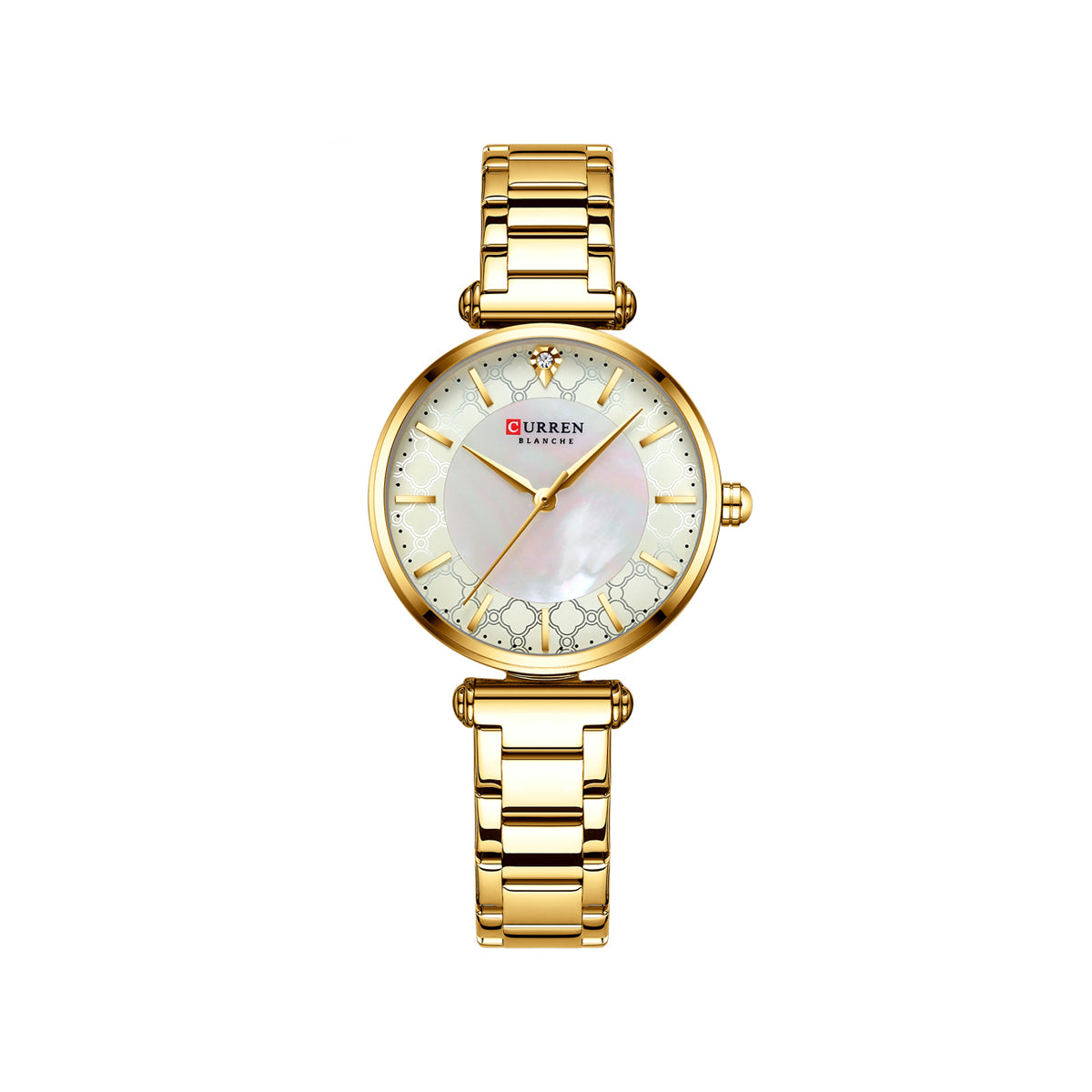 Curren 9072L Montre Femme Women's Bracelet Watch - Gold & White