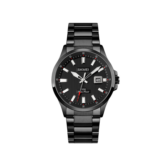 SKMEI 1654 Classic Luxury Exquisite Dial Multifuncional Impermeable Business High-end Fashion Men's Quartz Watch- Black