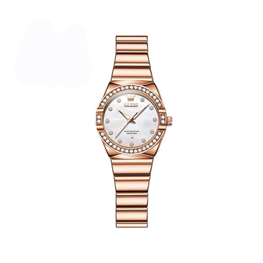 OLEVS 9975 Stainless Steel Business Watch for Woman-Rose Gold
