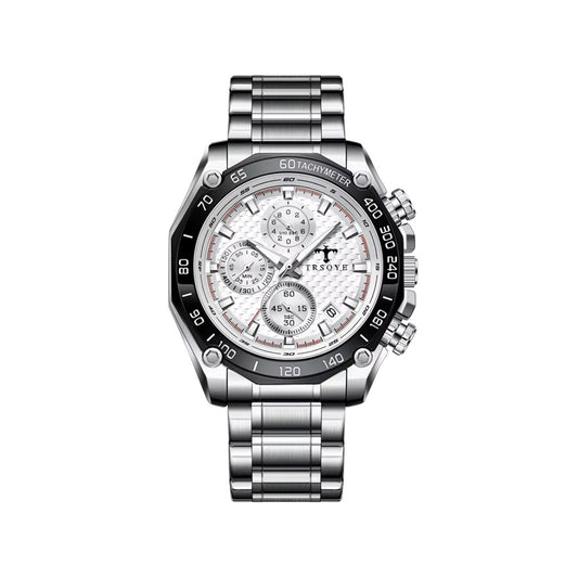 Trsoye 6617 Quartz Watch for Men - Silver
