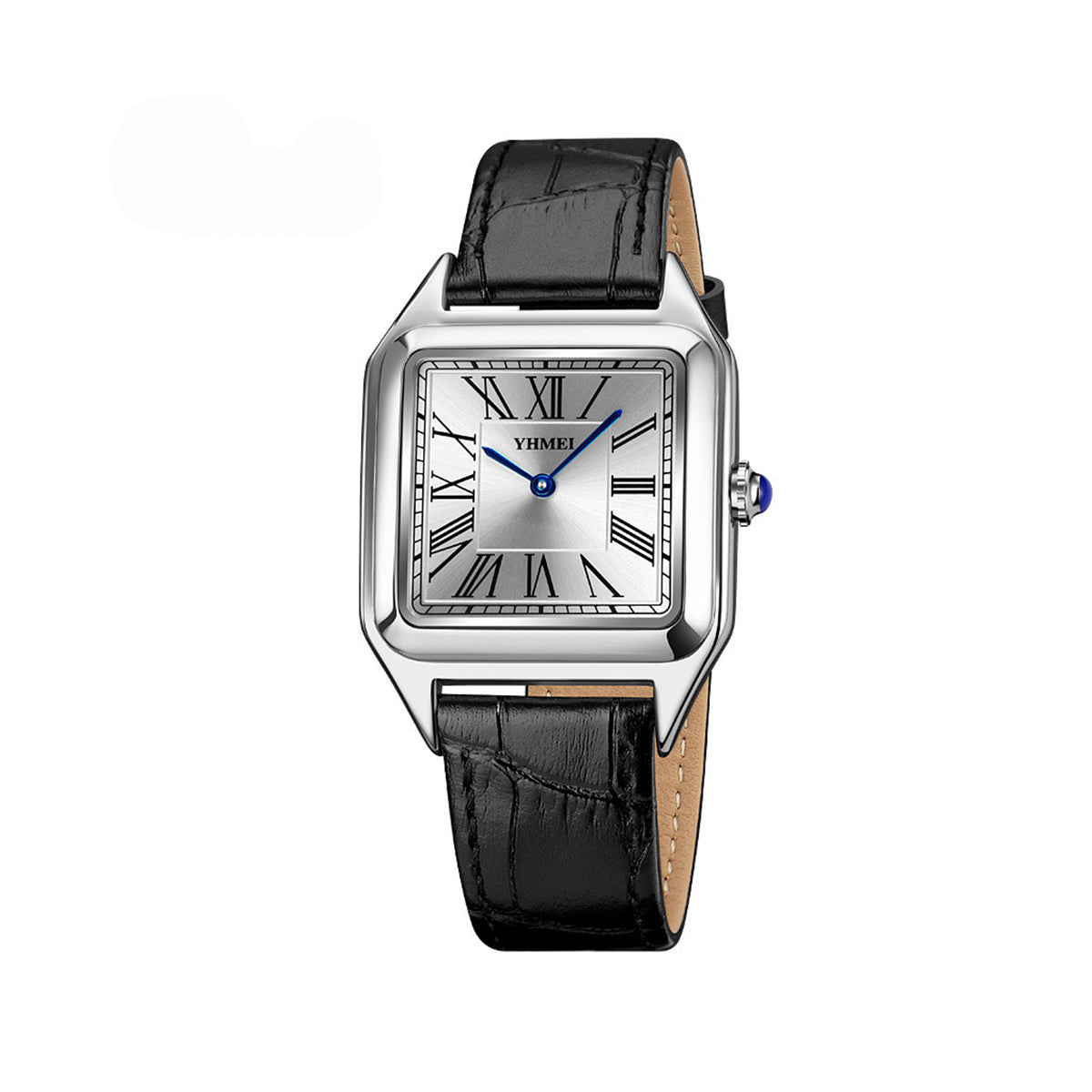 YHMEI 8217 Classic Luxury Square Dial Fashionable leather straps Business Wrist watch for Women- Black