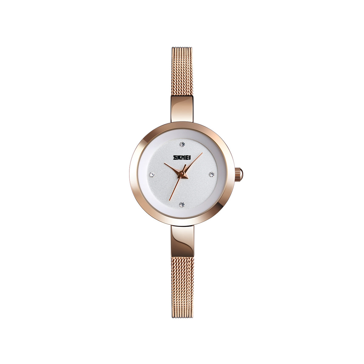 Skmei 1390 Luxury Stainless Steel Minimalist wristwatch for Women- Rose Gold