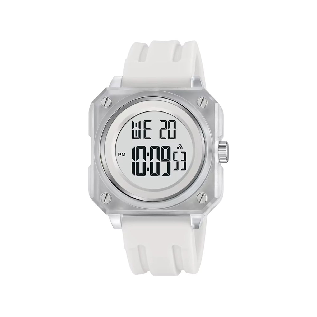 SKMEI 2488 Multifunctional Digital LED Display waterproof Sports Men watch- white