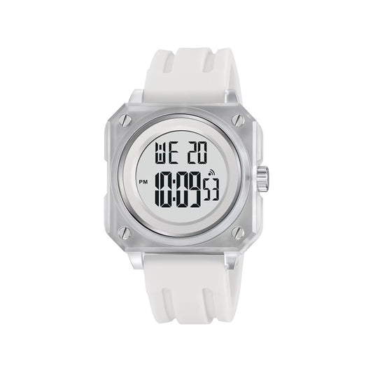SKMEI 2488 Multifunctional Digital LED Display waterproof Sports Men watch- white