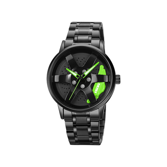 SKMEI 1787 Wheels Rolling Creative Quartz Watch for Men - Black & Green