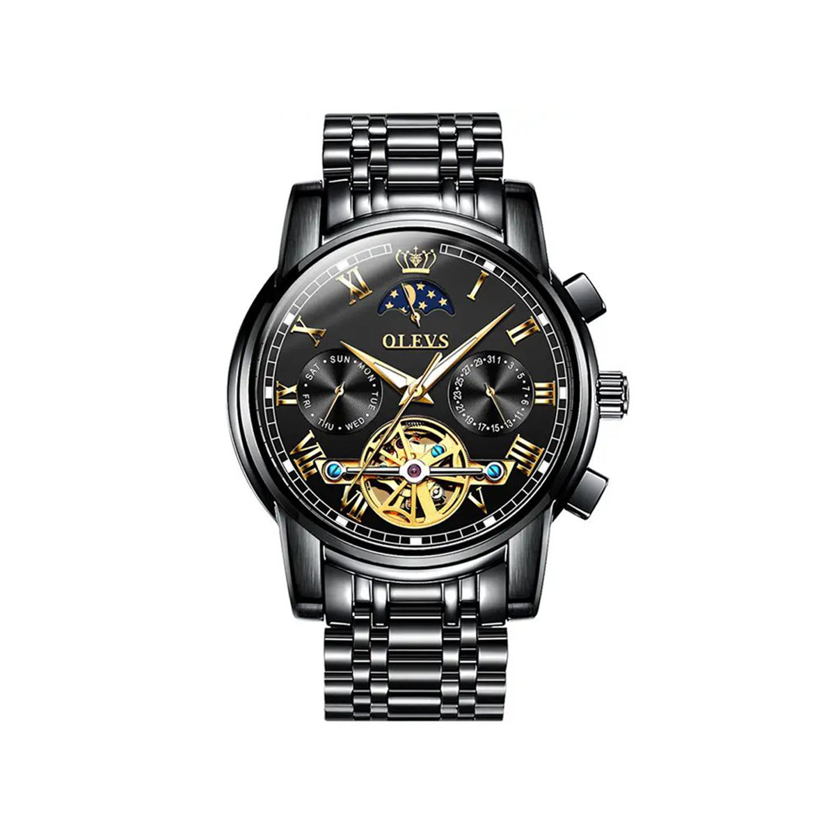 OLEVS 6617 Men’s Classic Mechanical Watch- Black