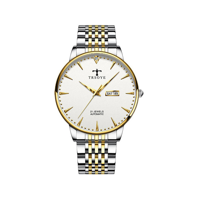 Trsoye 881 Luxury Watch for Men - Silver & Rose Gold