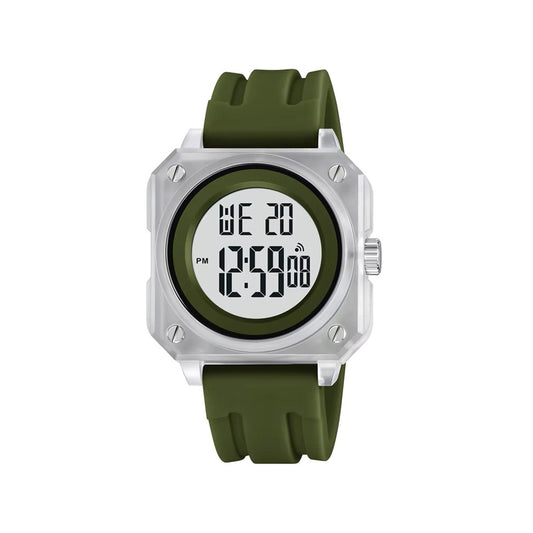 SKMEI 2488 Multifunctional Digital LED Display waterproof Sports Men watch- Green