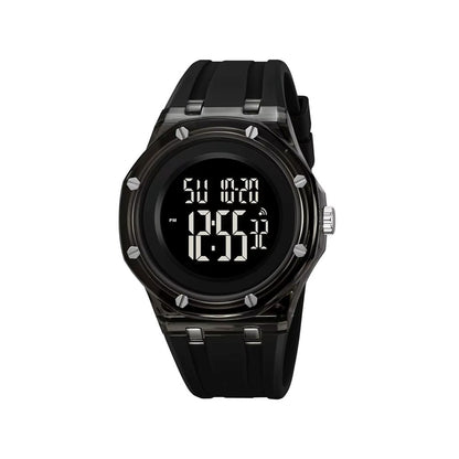 SKMEI 2489 Digital Watch Activity Silicone Strap Water Resist Chrono Calendar Sports Watch- Black