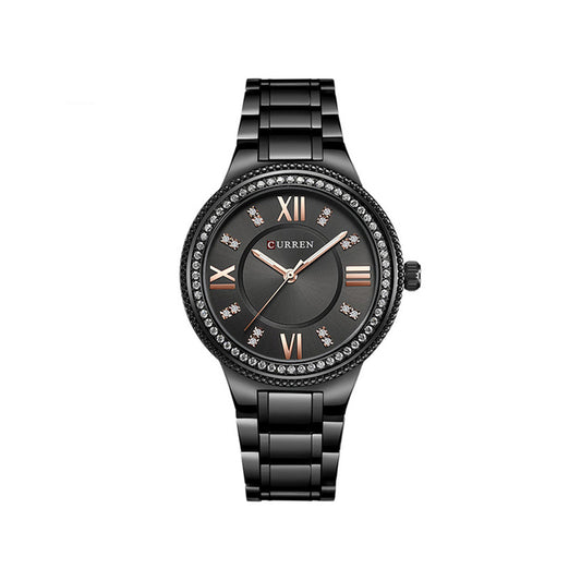 CURREN C9004L Stainless Steel Watch for Women – Black