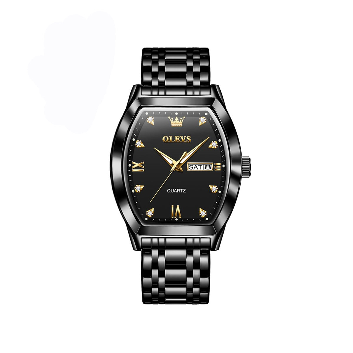 Olevs 5528 New Exclusive Design Quartz Watch For Men - Black