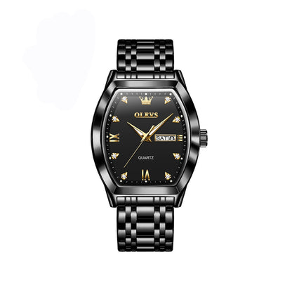Olevs 5528 New Exclusive Design Quartz Watch For Men - Black
