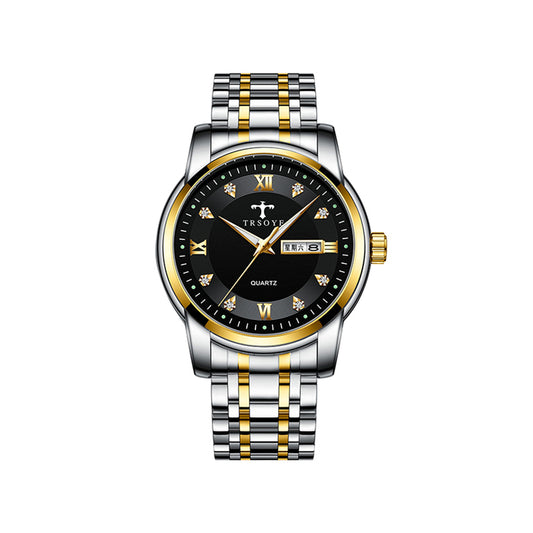 Trsoye 838 Stainless steel Men's Luxury Watches - Silver Gold & Black