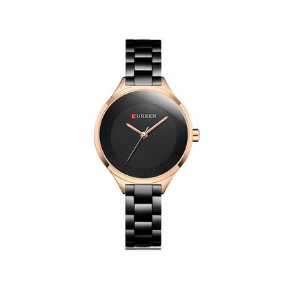 Curren C9015L Stainless Steel Analog Watch for Women - Black