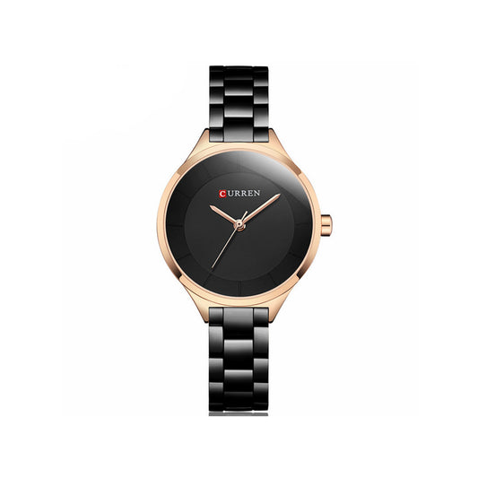 Curren C9015L Stainless Steel Analog Watch for Women - Black