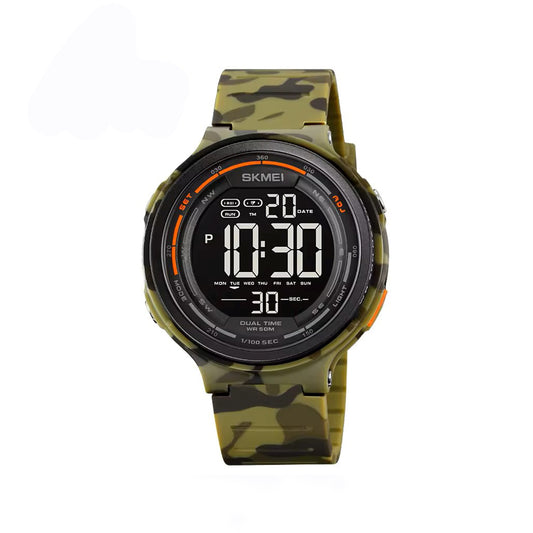 SKMEI 1841 LED Light Digital Mens Sport Watch - Green Camo