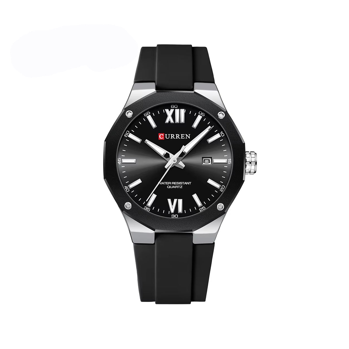 Curren 8465 Casual Quartz Durable Silicone strap Hollow design luminous men’s watch
