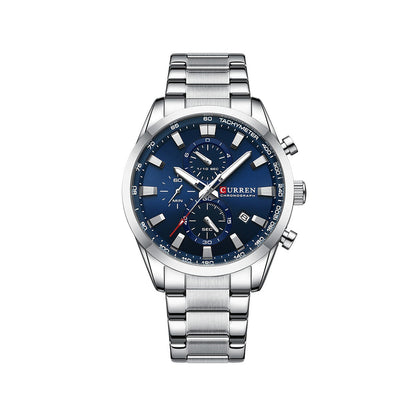 CURREN 8445 Luxury Brand Watch for Men - Silver & Blue
