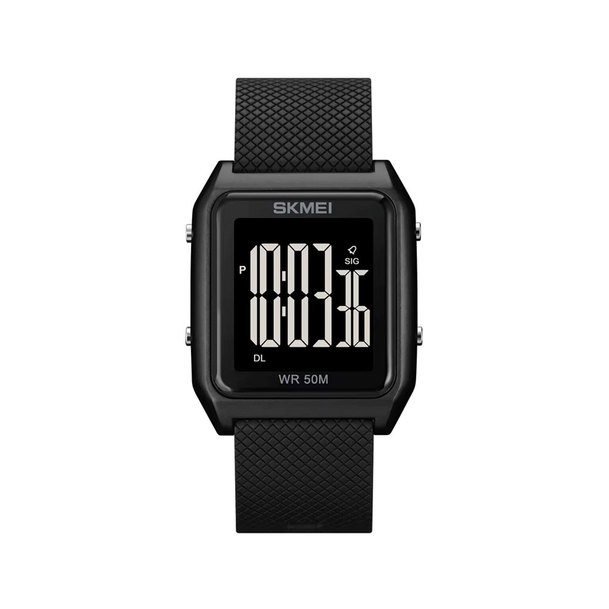 Skmei 1866 Square Large Screen Multi-function Watch for Men - Black