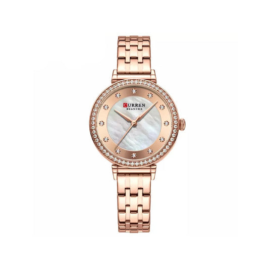 CURREN 9087 Watches for Women – Rose Gold & White