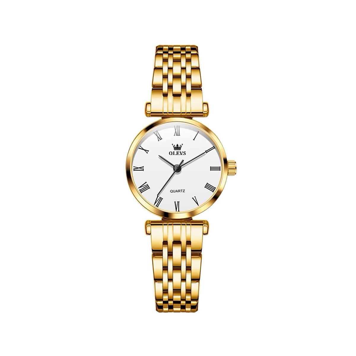 OLEVS 5596 Quartz Stainless Steel New Model Ladies Watch-Gold