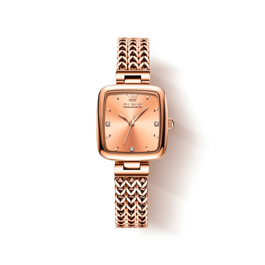 Olevs 9951 Luxury elegant stainless steel fashion Women’s quartz watch- Rose Gold