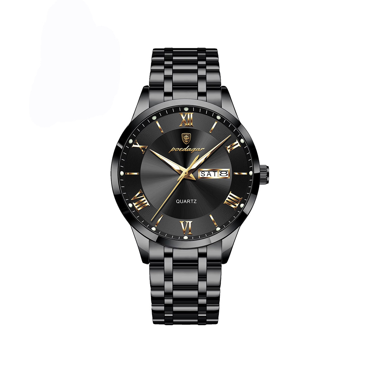 POEDAGAR 978 Business Quartz Men's Watch-Black