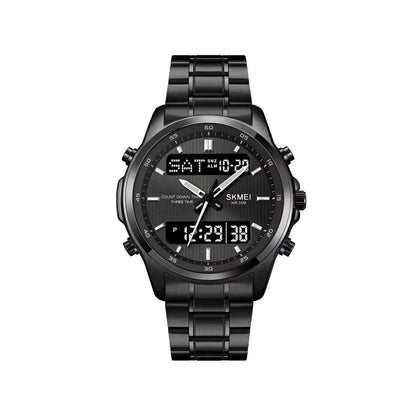 SKMEI 2049 Electronic Dual Display Quartz Watch For Men-Black