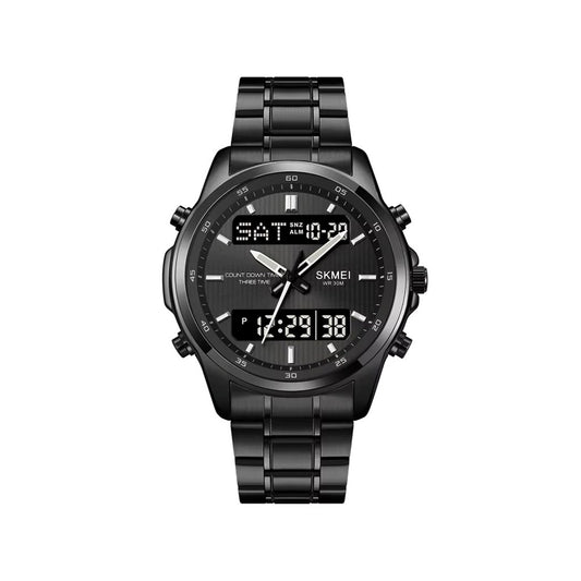 SKMEI 2049 Electronic Dual Display Quartz Watch For Men-Black