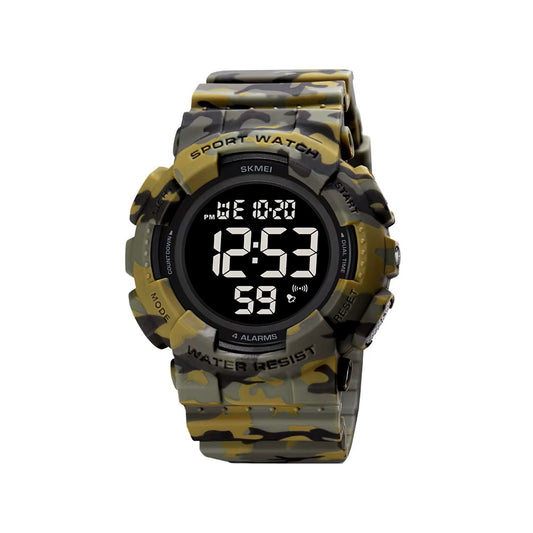 SKMEI 2081 Electronic 50m Waterproof Watch-Camouflage Green