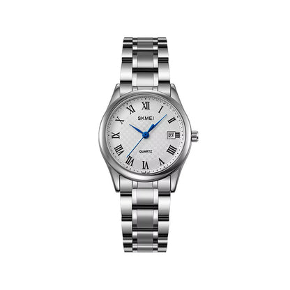 SKMEI 2178 Luxury Quartz Stainless Steel Rhinestone Ladies Watch-Silver