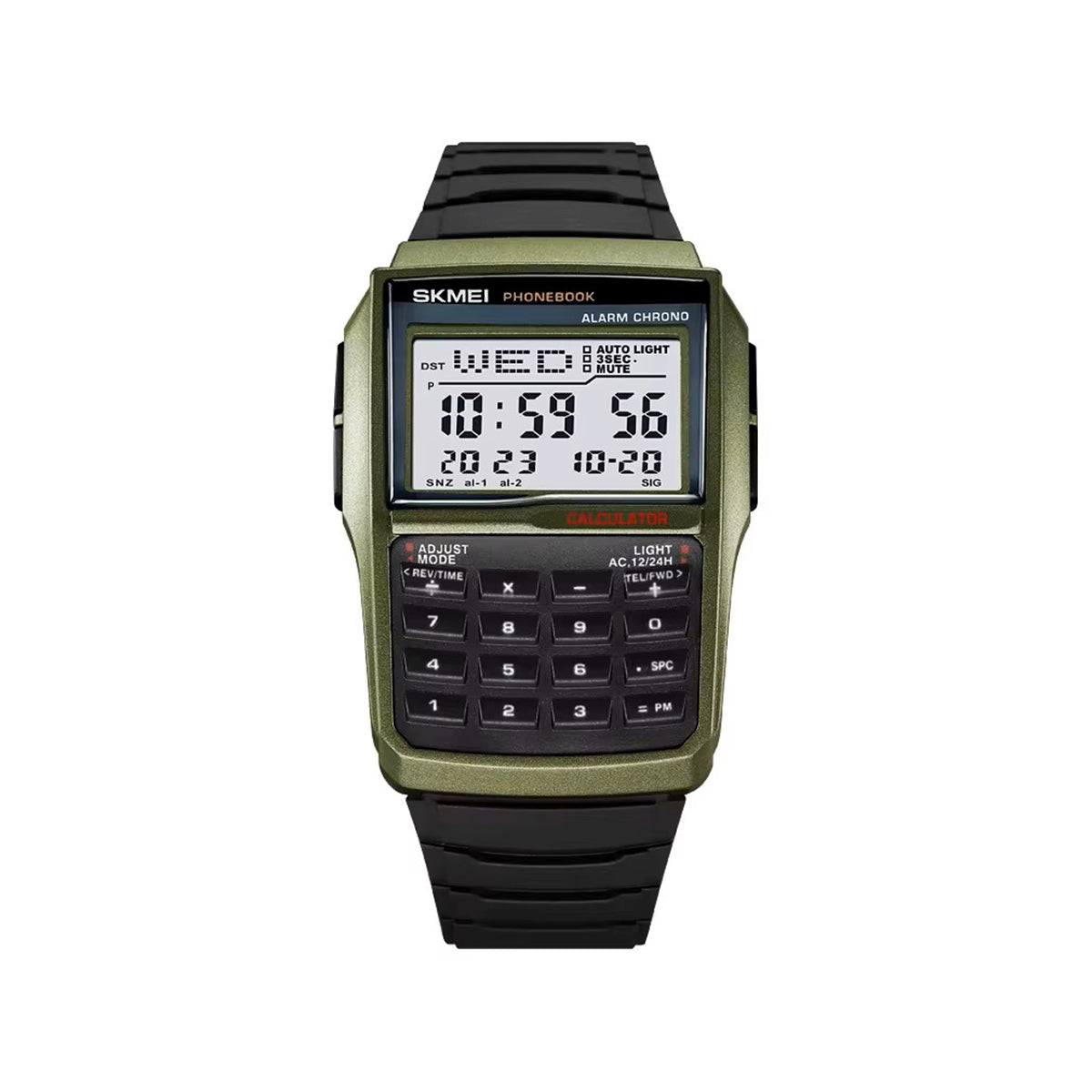 SKMEI 2255 Calculator Style Digital Watch For Men-Green