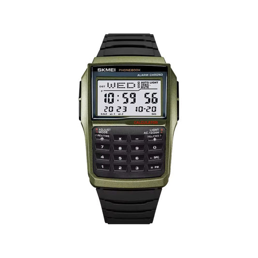 SKMEI 2255 Calculator Style Digital Watch For Men-Green