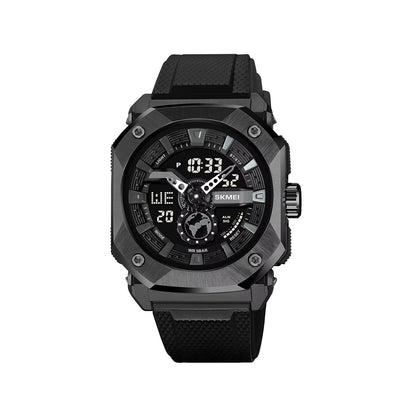 SKMEI 2272 Silicon Strap Sports Analog Digital Watch-Black