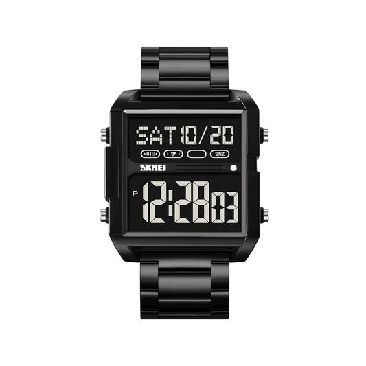 SKMEI 2299 Stainless Steel Digital Big Face Men's Watch-Black
