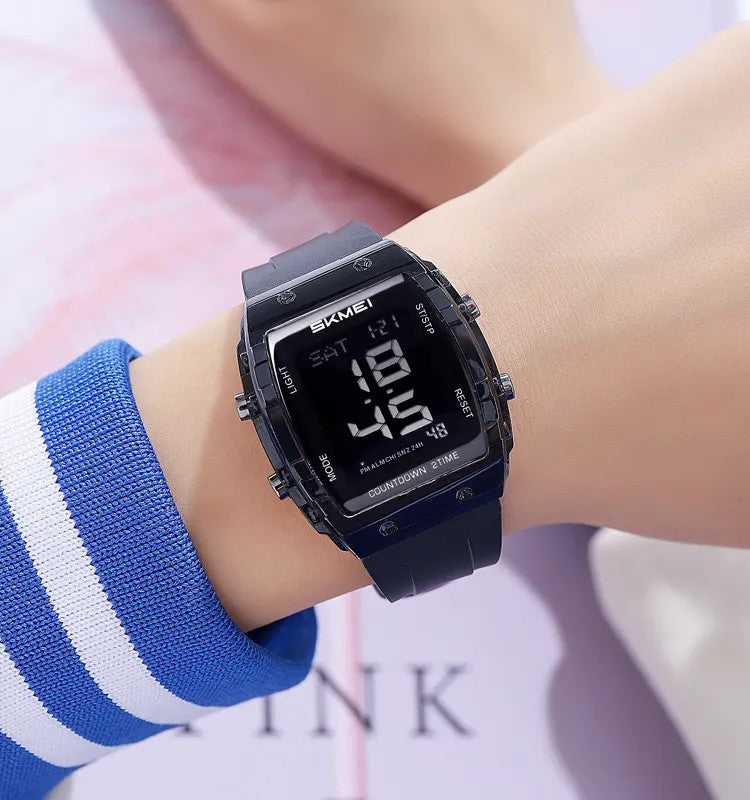 SKMEI 2409 Waterproof Digital Silicone Belt Men's Watch-Black