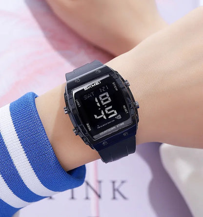 SKMEI 2409 Waterproof Digital Silicone Belt Men's Watch-Black