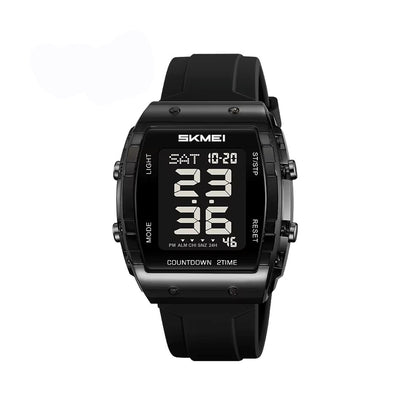 SKMEI 2409 Waterproof Digital Silicone Belt Men's Watch-Black