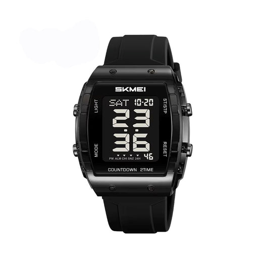 SKMEI 2409 Waterproof Digital Silicone Belt Men's Watch-Black