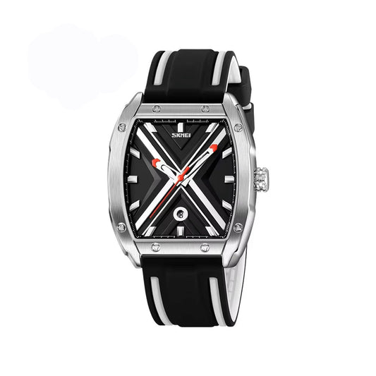 SKMEI 9364 Quartz Waterproof Silicone Strap Date Men's Watch-Black
